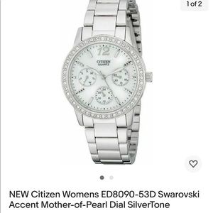 Citizens mother of pearl and crystal watch